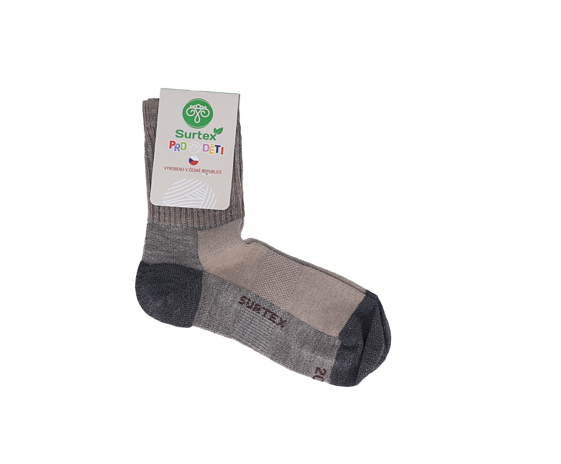 Barefoot Childrens Surtex merino sports socks thin - khaki