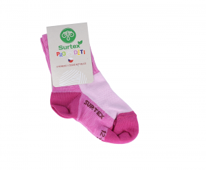 Childrens Surtex merino sports socks thin - pink