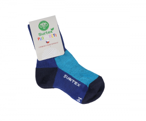 Childrens Surtex merino sports socks thin - turquoise | 14-15 cm