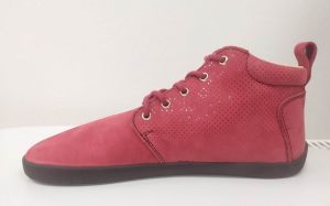 Barefoot Ankle boots Zkama shoes Alma - burgundy dot