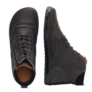 Barefoot Zaqq Parqer dark gray leather shoes