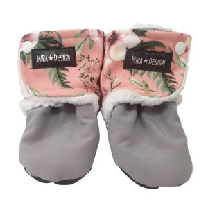 Softshell boots with lamb - grey/pink in the garden | 6-9 M, 9-12 M