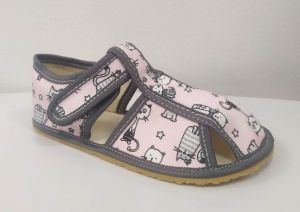 Baby bare BF shoes papučky - pink cat