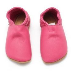 Barefoot Limis fuchsia all-leather slippers