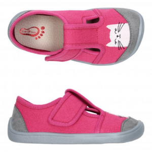 Bar3foot Elf Nevada slippers - pink - cat