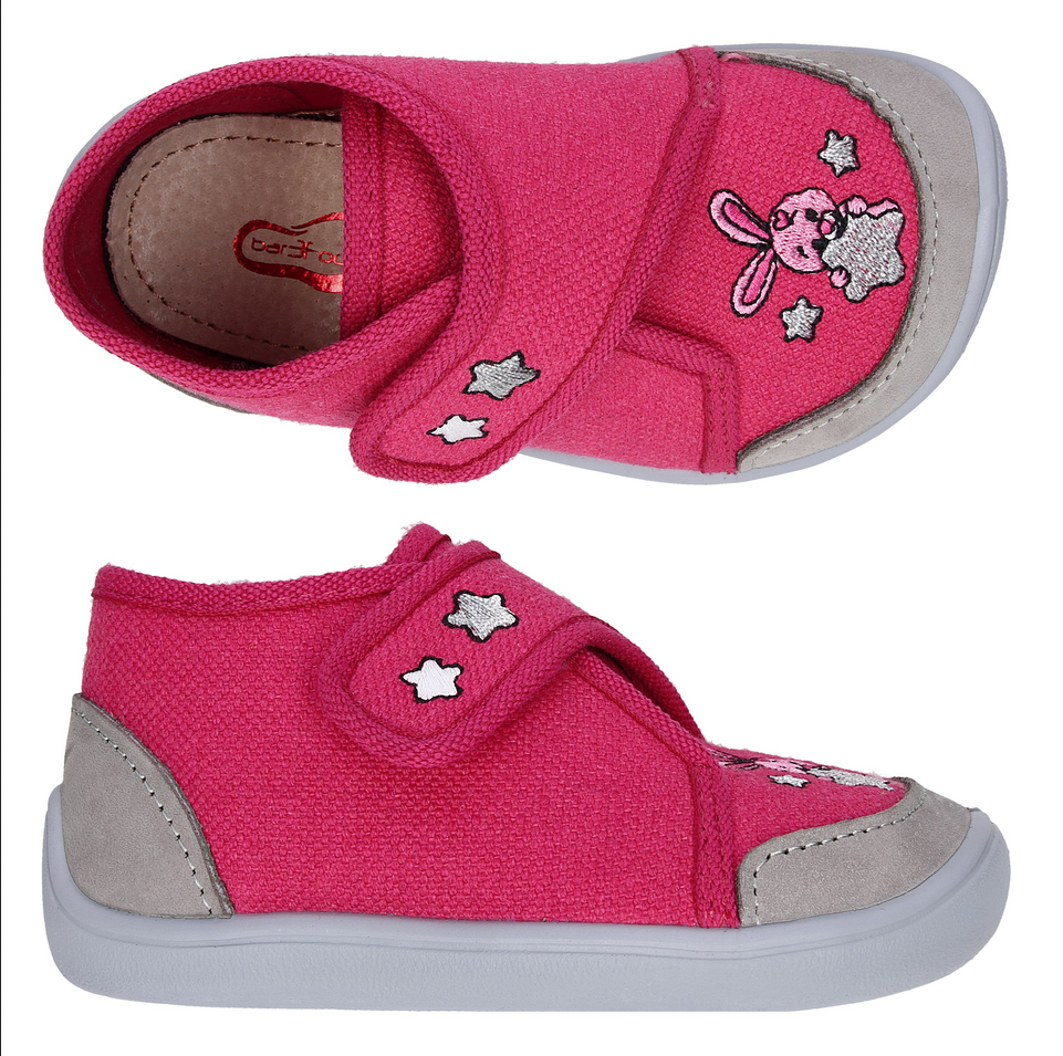 Barefoot Sneakers/slippers Bar3foot Elf pascal - pink - rabbit