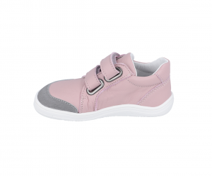 Baby bare shoes Febo Go pink/grey bok