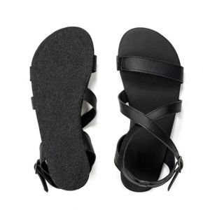 Dámské barefoot sandále Ahinsa shoes Hava černé podrážka