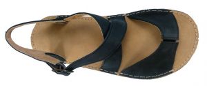 Barefoot kožené sandále černé - normální šíře