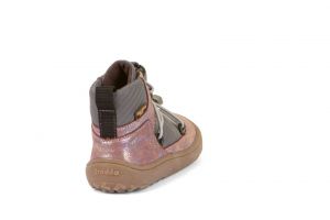 Barefoot kotníkové boty Froddo Tex Track pink shine zezadu