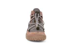 Barefoot kotníkové boty Froddo Tex Track pink shine zepředu