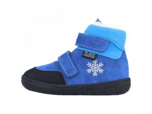 Jonap zimní barefoot boty Jerry světle modré vločka - vlna
