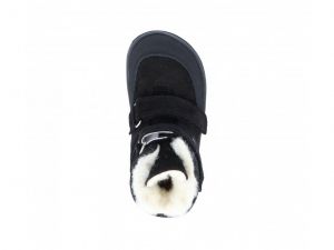 Jonap zimní barefoot boty Jerry černé devon - vločka - vlna shora