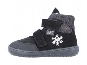 Jonap zimní barefoot boty Jerry černé devon - vločka - vlna