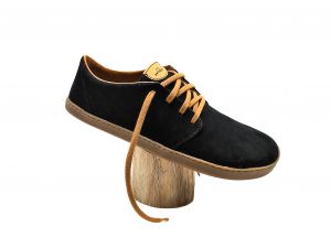 Barefoot kožené boty Pegres BF81 - černé - světlá podrážka