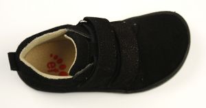 Celoroční boty EF barefoot Black glitter shora