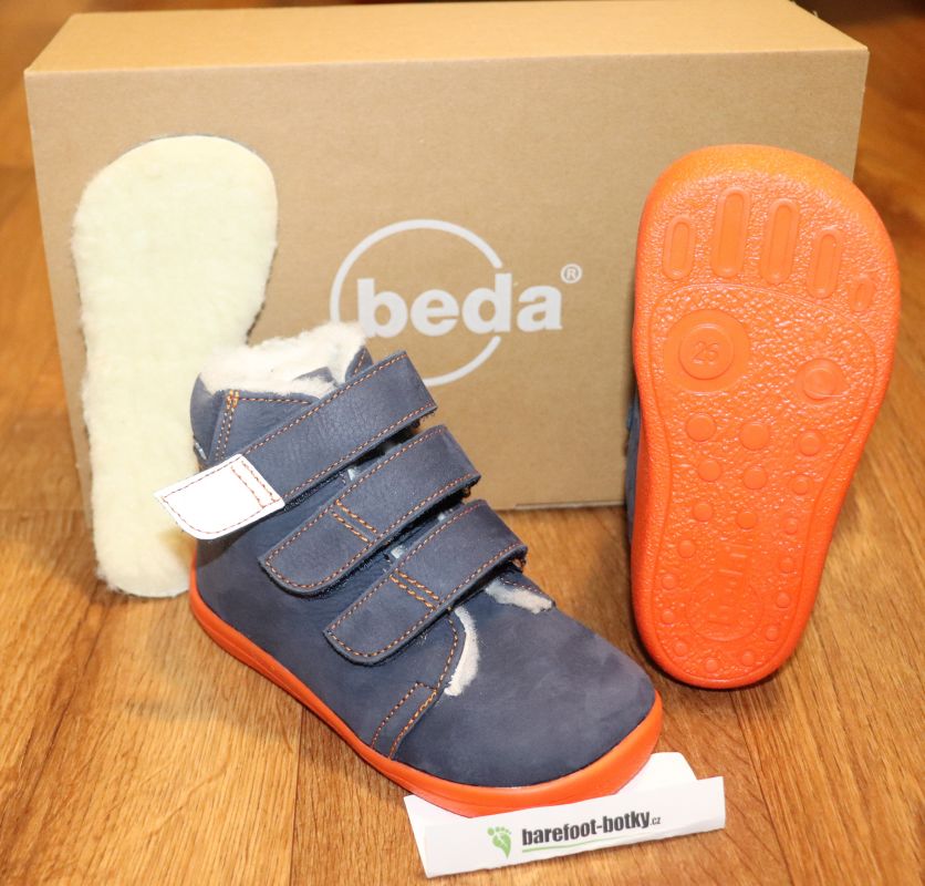 Beda Barefoot - Blue mandarine - zimní boty s membránou