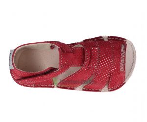 Barefoot Ortoplus barefoot sandals D200 red with glitter OKBARE